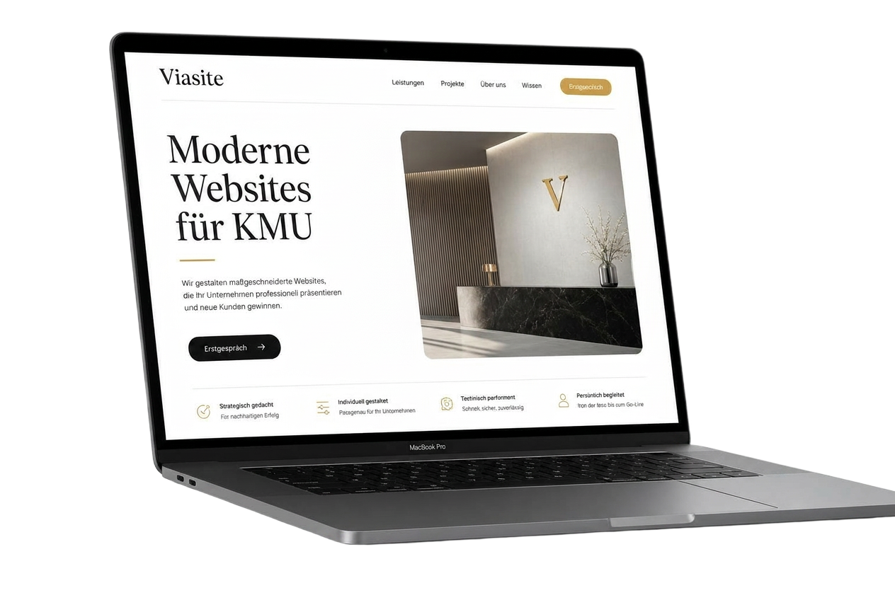 Moderne Schweizer KMU Website Mockup von Viasite